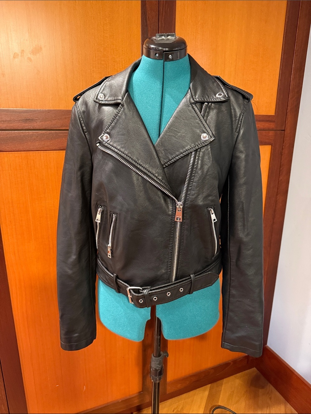 Levis Black Faux Leather Moto Jacket - Women's